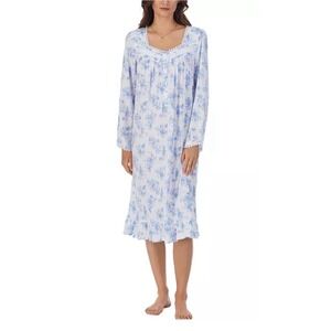 Eileen West Blue Floral Nightgown